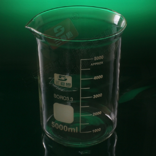 三爱思玻璃烧杯5000ml 耐高温厚壁高硼硅低型烧杯