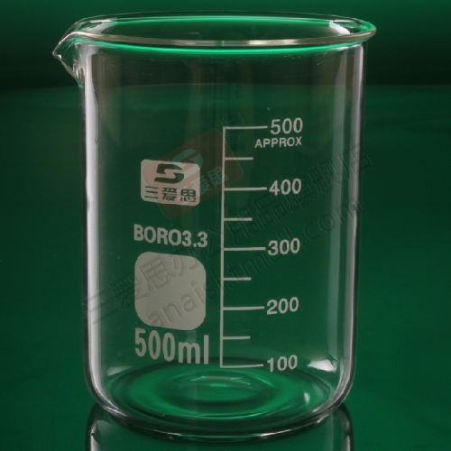 三爱思玻璃烧杯500ml 耐高温厚壁高硼硅低型烧杯
