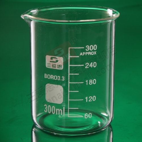三爱思玻璃烧杯300ml 耐高温厚壁高硼硅低型烧杯